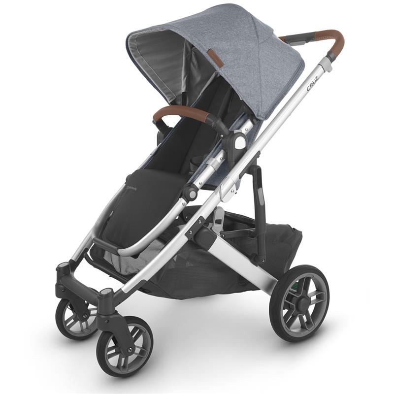 Uppababy Cruz Stroller V2, Gregory (Blue Melage/Silver/Saddle Learher)