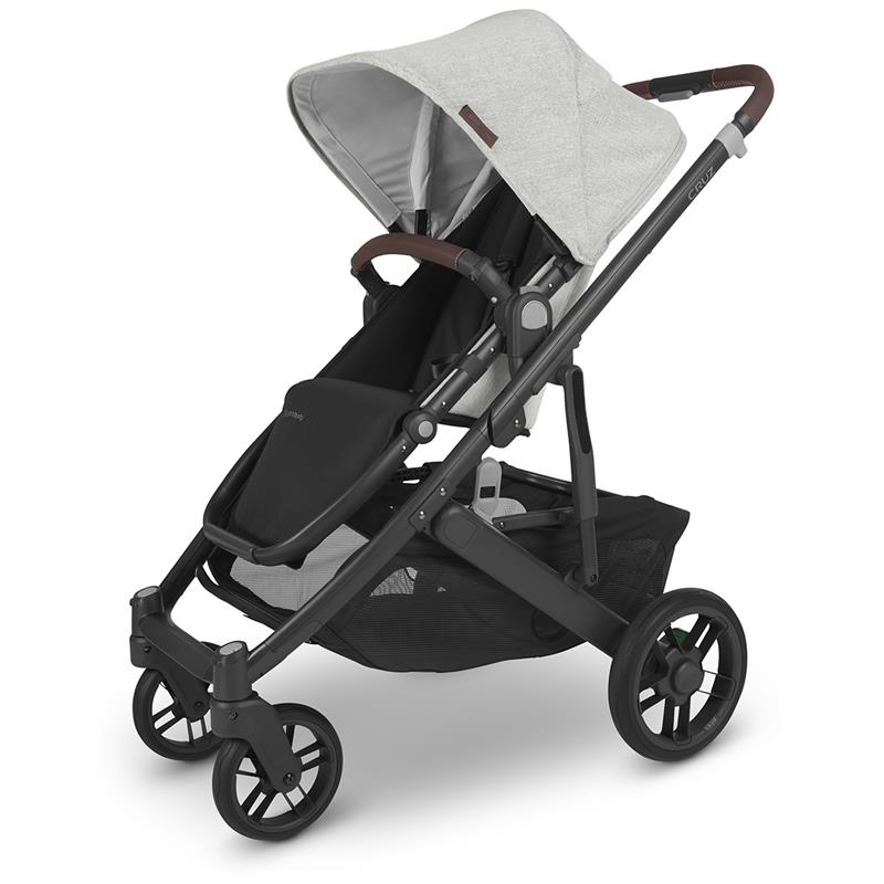 Uppababy - Cruz V2 Stroller, Anthony (White & Grey Chenille/Carbon/Chestnut Leather)