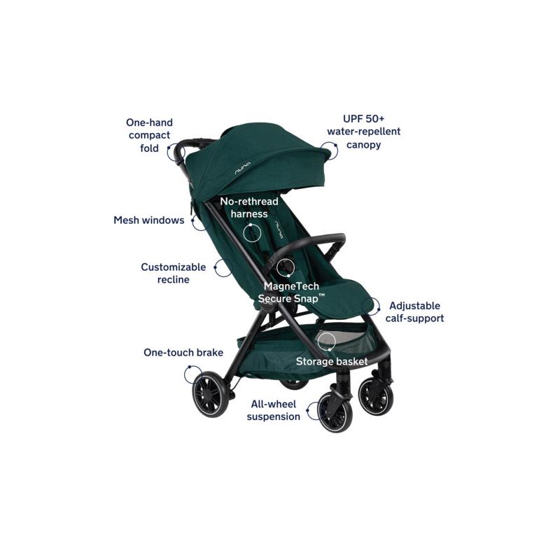 Nuna - Trvl Stroller With Travel Bag, Lagoon