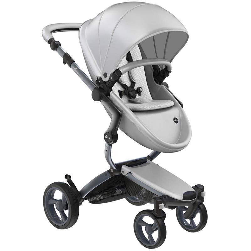 Mima - Xari 4G Complete Stroller, Graphite Grey Chassis/Argento Seat Box/Stone White Starter Pack