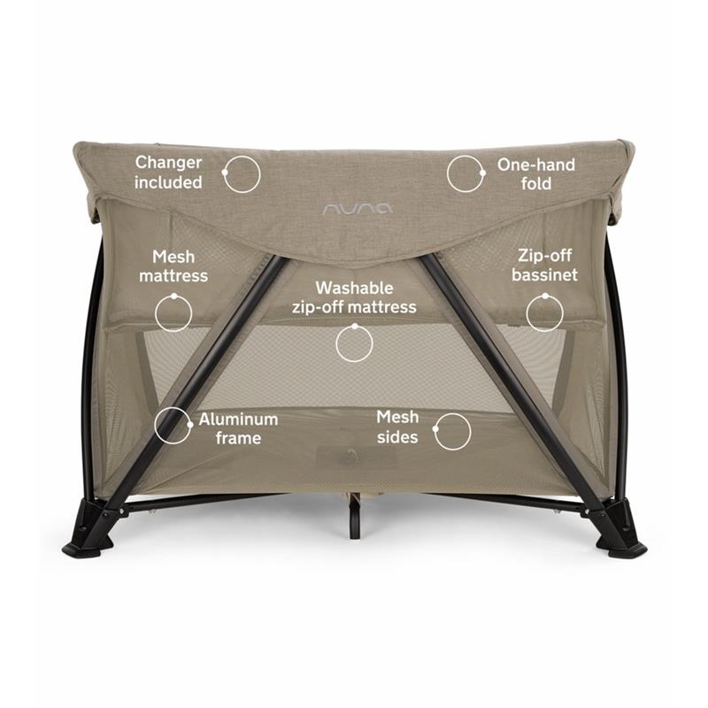 Nuna - Sena Aire Playard with Zip-Off Bassinet, Hazelwood