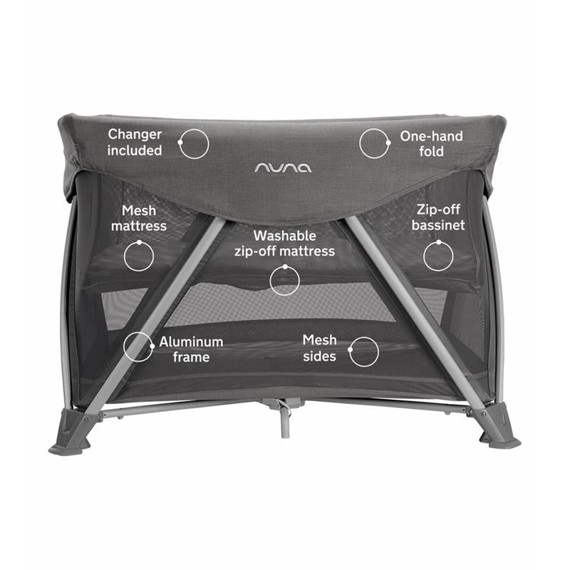 Nuna - Sena Aire Playard and Changer Bundle, Granite