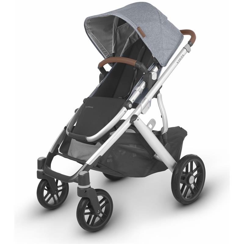 Uppababy Vista Stroller V2, Gregory (Blue Melange/Silver/Saddle Leather)