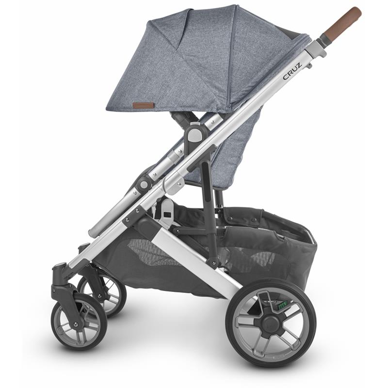 Uppababy Cruz Stroller V2, Gregory (Blue Melage/Silver/Saddle Learher)