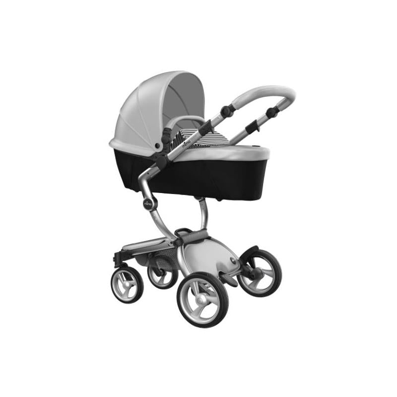Mima - Xari 4G Complete Stroller, Silver Chassis/Argento Seat/Black & Wihte Starter Pack