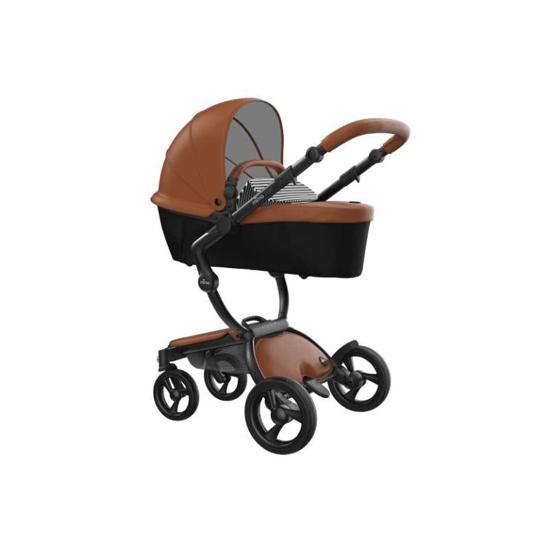 Mima - Xari 4G Complete Stroller, Black Chassis/Camel Seat Box/Black & White Starter Pack