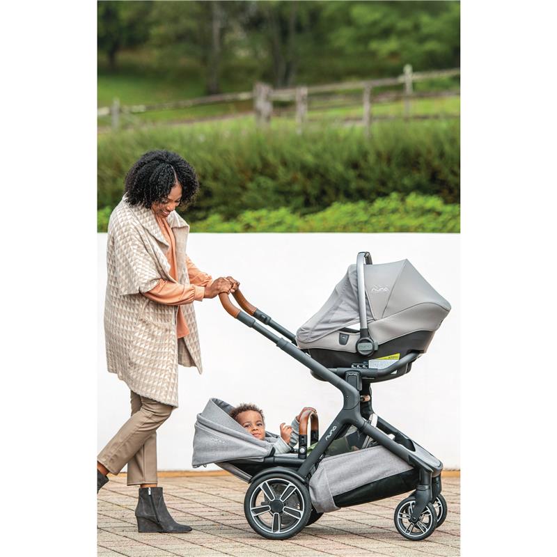 Nuna - Demi Grow Stroller Sibling Seat (With Raincover), Frost