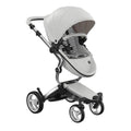 Mima - Xari 4G Complete Stroller, Aluminum Chassis/Snow-White Seat Box/Black & White Starter Pack