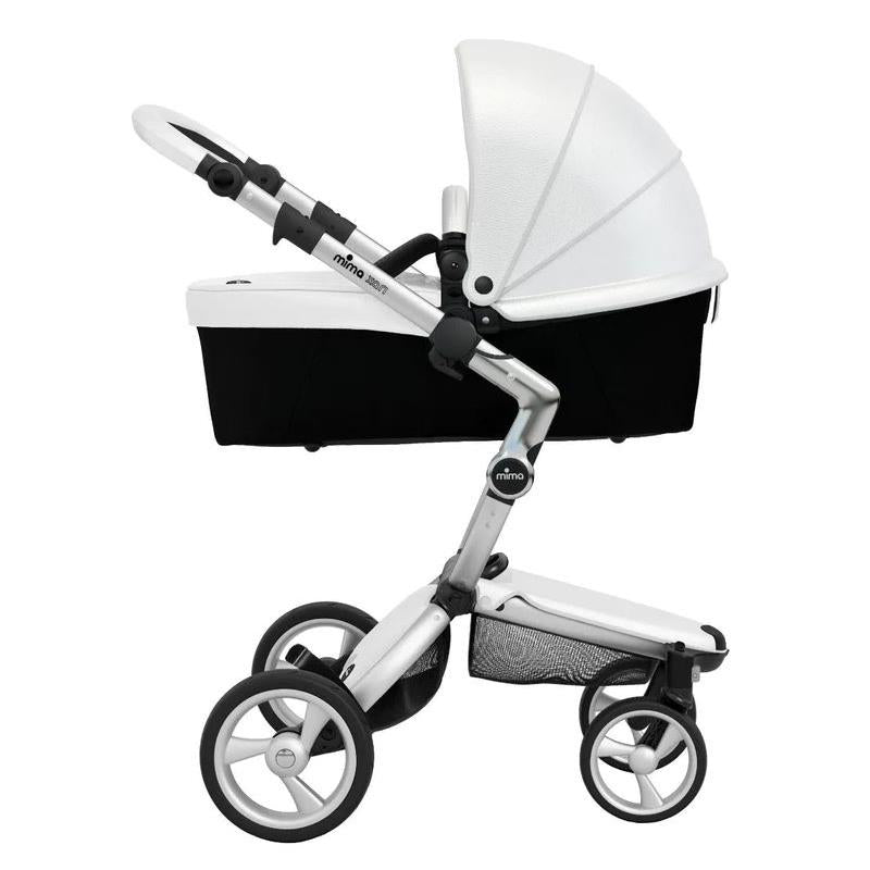 Mima - Xari 4G Complete Stroller, Aluminum Chassis/Snow-White Seat Box/Black Starter Pack