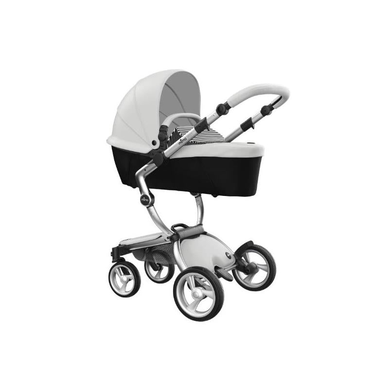 Mima - Xari 4G Complete Stroller, Aluminum Chassis/Snow-White Seat Box/Black & White Starter Pack