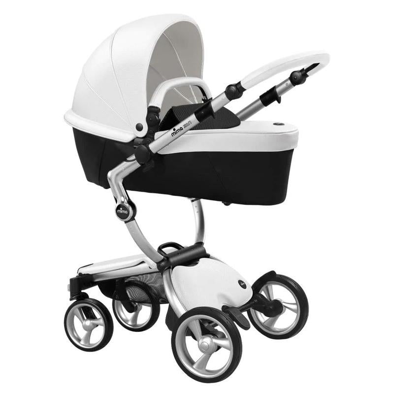 Mima - Xari 4G Complete Stroller, Aluminum Chassis/Snow-White Seat Box/Black Starter Pack