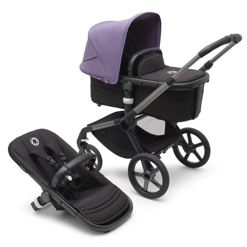Bugaboo - Fox 5 Complete Stroller, Black/Midnight Black/Astro Purple