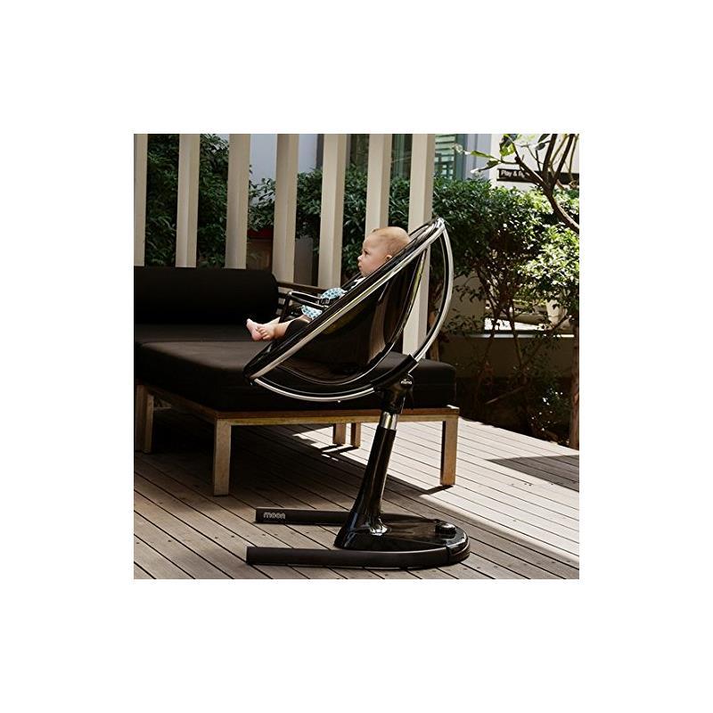 Mima - Moon 2G High Chair, Black with Camel Seat Pad