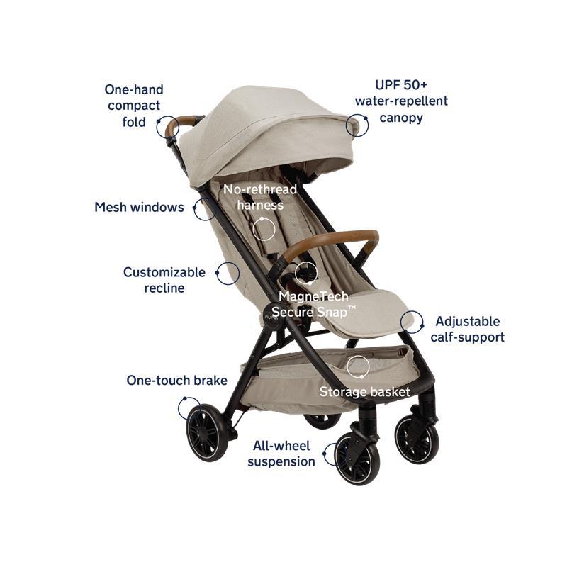 Nuna - Trvl Stroller With Travel Bag, Hazelwood